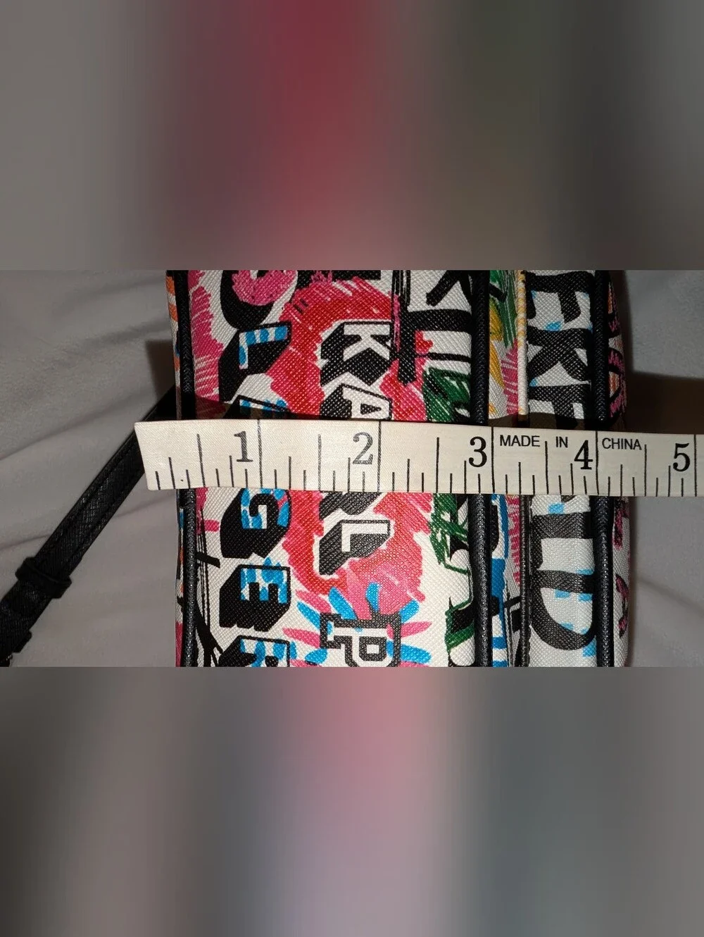 Karl Lagerfeld Printed Graffiti Camera Crossbody Bag PVC White Multi WUC